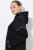 Ulla Popken Mix Fabric Reflective Trim Zip Hoodie Black - φούτερ/Φούτερ με κουκούλα - Ζεστά Φούτερ, Hoodies & Πλεκτά
