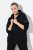 Ulla Popken Mix Fabric Reflective Trim Zip Hoodie Black - φούτερ/Φούτερ με κουκούλα - Ζεστά Φούτερ, Hoodies & Πλεκτά