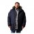 Men Plus Parka With Fur Hood Navy - Μπουφάν - Aνδρικά μπουφαν μεγάλα μεγέθη