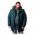 Men Plus Parka With Fur Hood Dark Green - Μπουφάν - Aνδρικά μπουφαν μεγάλα μεγέθη