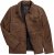 JP1880 Leather Jacket Nubuck Shirt Collar Brown - Μπουφάν - Aνδρικά μπουφαν μεγάλα μεγέθη