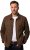 JP1880 Leather Jacket Nubuck Shirt Collar Brown - Μπουφάν - Aνδρικά μπουφαν μεγάλα μεγέθη