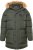 JP1880 Quilted Parka Lightweight and Warm with Faux Fur Hood Dark Green - Μπουφάν - Aνδρικά μπουφαν μεγάλα μεγέθη