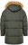 JP1880 Quilted Parka Lightweight and Warm with Faux Fur Hood Dark Green - Μπουφάν - Aνδρικά μπουφαν μεγάλα μεγέθη