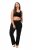 Ulla Popken Bootcut Elastic Waist Cotton French Terry Sport Pants Black - Ulla Popken - Ρούχα Ulla Popken Plus Size