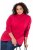 Ulla Popken Basic Long Sleeve Slim Fit Turtleneck Red - φούτερ/Φούτερ με κουκούλα - Ζεστά Φούτερ, Hoodies & Πλεκτά
