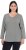 Ulla Popken Back To Basics V-Neck Relaxed Fit Cotton Tee Light Grey Melange - Μπλουζάκια - 