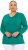 Ulla Popken Back To Basics V-Neck Relaxed Fit Cotton Tee Emerald Green - Μπλουζάκια - 
