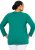 Ulla Popken Back To Basics V-Neck Relaxed Fit Cotton Tee Emerald Green - Μπλουζάκια - 