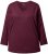 Ulla Popken Back To Basics V-Neck Relaxed Fit Cotton Tee Dark Berry - Μπλουζάκια - 