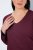Ulla Popken Back To Basics V-Neck Relaxed Fit Cotton Tee Dark Berry - Μπλουζάκια - Γυναικεία T-shirts