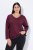 Ulla Popken Back To Basics V-Neck Relaxed Fit Cotton Tee Dark Berry - Μπλουζάκια - Γυναικεία T-shirts