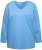 Ulla Popken Back To Basics V-Neck Relaxed Fit Cotton Tee Light Cornflower - Μπλουζάκια - 