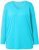 Ulla Popken Back To Basics V-Neck Relaxed Fit Cotton Tee Deep Aqua - Μπλουζάκια - 