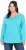 Ulla Popken Back To Basics V-Neck Relaxed Fit Cotton Tee Deep Aqua - Μπλουζάκια - 