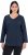 Ulla Popken Back To Basics V-Neck Relaxed Fit Cotton Tee Navy Blue - Μπλουζάκια - 