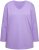 Ulla Popken Back To Basics V-Neck Relaxed Fit Cotton Tee Pale Lilac - Μπλουζάκια - 