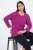 Ulla Popken Back To Basics V-Neck Relaxed Fit Cotton Tee Berry - Μπλουζάκια - Γυναικεία T-shirts