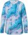 Ulla Popken Marble Ski Top with Gaiter Bright Turquoise - Τυπωμένα T-shirts για γυναίκες - 