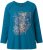 Ulla Popken Inverted Seam Long Sleeve Graphic Tee Teal - Τυπωμένα T-shirts για γυναίκες - 