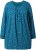 Ulla Popken Pleated Confetti Print Long Sleeve Tee Teal - Τυπωμένα T-shirts για γυναίκες - 