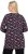 Ulla Popken Peppermint Tree V-Neck Holiday Cotton Long Sleeve Knit Tunic Black - Τυπωμένα T-shirts για γυναίκες - 