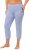Ulla Popken Basic Stretch Knit Capris Blue - Τζιν & Παντελόνια για Γυναίκες σε Μεγάλες Μεγέθη – Plus Size - 