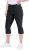 Ulla Popken Bengaline Elastic Waist Stretch Capri Pants Black - Τζιν & Παντελόνια για Γυναίκες σε Μεγάλες Μεγέθη – Plus Size - 