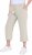 Ulla Popken Cool Linen Elastic Waist Capri Pants Brown - Τζιν & Παντελόνια για Γυναίκες σε Μεγάλες Μεγέθη – Plus Size - 