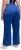 Ulla Popken Snap Placket Side Seam Wide Leg Recycled Polyester Knit Joggers Blue - Τζιν & Παντελόνια για Γυναίκες σε Μεγάλες Μεγέθη – Plus Size - 