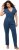 Ulla Popken Wrap Look Short Sleeve Denim Jumpsuit Blue - Τζιν & Παντελόνια για Γυναίκες σε Μεγάλες Μεγέθη – Plus Size - 