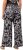 Ulla Popken Checkered Floral Elastic Waist Palazzo Paints Black - Τζιν & Παντελόνια για Γυναίκες σε Μεγάλες Μεγέθη – Plus Size - 