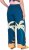Ulla Popken Abstract Landscape Elastic Waist Palazzo Pants Blue - Τζιν & Παντελόνια για Γυναίκες σε Μεγάλες Μεγέθη – Plus Size - 