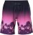 Ulla Popken Active Wide Leg Elastic Waist Palm Tree Pattern Mesh Shorts Black - Τζιν & Παντελόνια για Γυναίκες σε Μεγάλες Μεγέθη – Plus Size - 