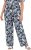 Ulla Popken Feather Print Elastic Waist Pants Blue - Τζιν & Παντελόνια για Γυναίκες σε Μεγάλες Μεγέθη – Plus Size - 