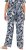 Ulla Popken Feather Print Elastic Waist Pants Blue - Τζιν & Παντελόνια για Γυναίκες σε Μεγάλες Μεγέθη – Plus Size - 