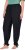 Ulla Popken Quick Drying Split Leg Elastic Waist Joggers Black - Τζιν & Παντελόνια για Γυναίκες σε Μεγάλες Μεγέθη – Plus Size - 