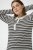 Kaffe Curve Miana Long Sleeve Polo Chalk with Black Stripe - Μπλούζες πόλο - 
