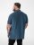 D555 Harvey Pique with Jacquard Collar & Cuffs Polo Teal - Πόλο μπλουζάκια - Aνδρικά μπλουζακια πολο μεγάλα μεγέθη