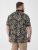 D555 Palmer Leaf Printed Jacquard Collar & Cuff Chest Pocket Polo Black - Πόλο μπλουζάκια - Aνδρικά μπλουζακια πολο μεγάλα μεγέθη