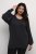 Kaffe Curve Lini Knit Πουλόβερ Μαύρο Oyster - φούτερ/Φούτερ με κουκούλα - 