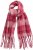 Ulla Popken Plaid Long Fringe Scarf Aubergine - Αξεσουάρ - 