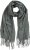 Ulla Popken Fringed Scarf Graphite Grey - Αξεσουάρ - 