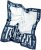 Ulla Popken Maritime Inspired Scarf Deep Aqua - Αξεσουάρ - 