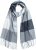 Ulla Popken Checked Fringed Hem Scarf Light Grey Melange - Αξεσουάρ - 