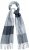 Ulla Popken Checked Fringed Hem Scarf Light Grey Melange - Αξεσουάρ - 