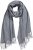 Ulla Popken Ribbed Knit Fringed Hem Scarf Grey Melange - Αξεσουάρ - 