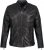 JP1880 Classic Biker Style Leather Jacket Black - Μπουφάν - Aνδρικά μπουφαν μεγάλα μεγέθη