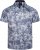 Kam Jeans 6063 Summer Print Short Sleeve Shirt Blue - Πουκάμισα - Aνδρικά πουκαμισα μεγαλα μεγάλα μεγέθη