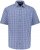 JP1880 Short Sleeve Check Print Traditional Shirt Blue - Πουκάμισα - Aνδρικά πουκαμισα μεγαλα μεγάλα μεγέθη